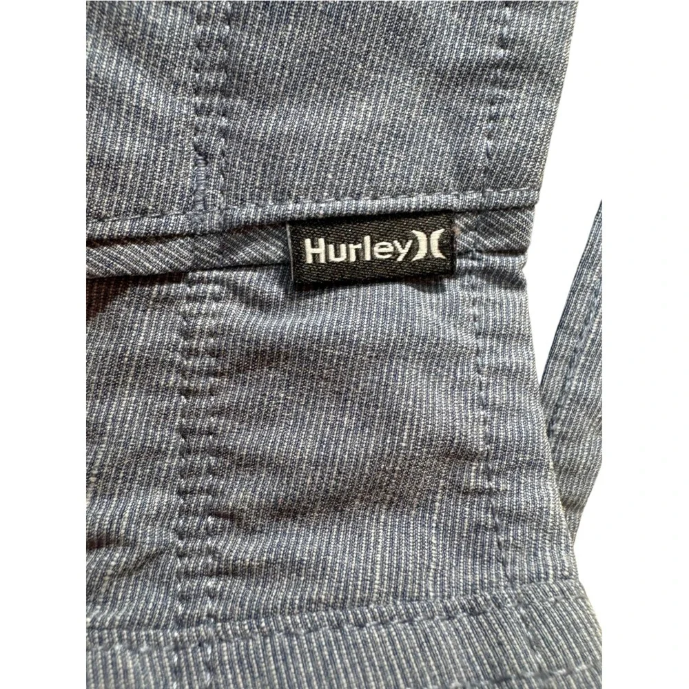 Hurley Hybrid Shorts Men 34 Blue Gray Excellent Quick Dry Walkshorts Heather